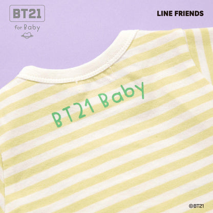 【《BT21》】貼布繡條紋短款連體衣