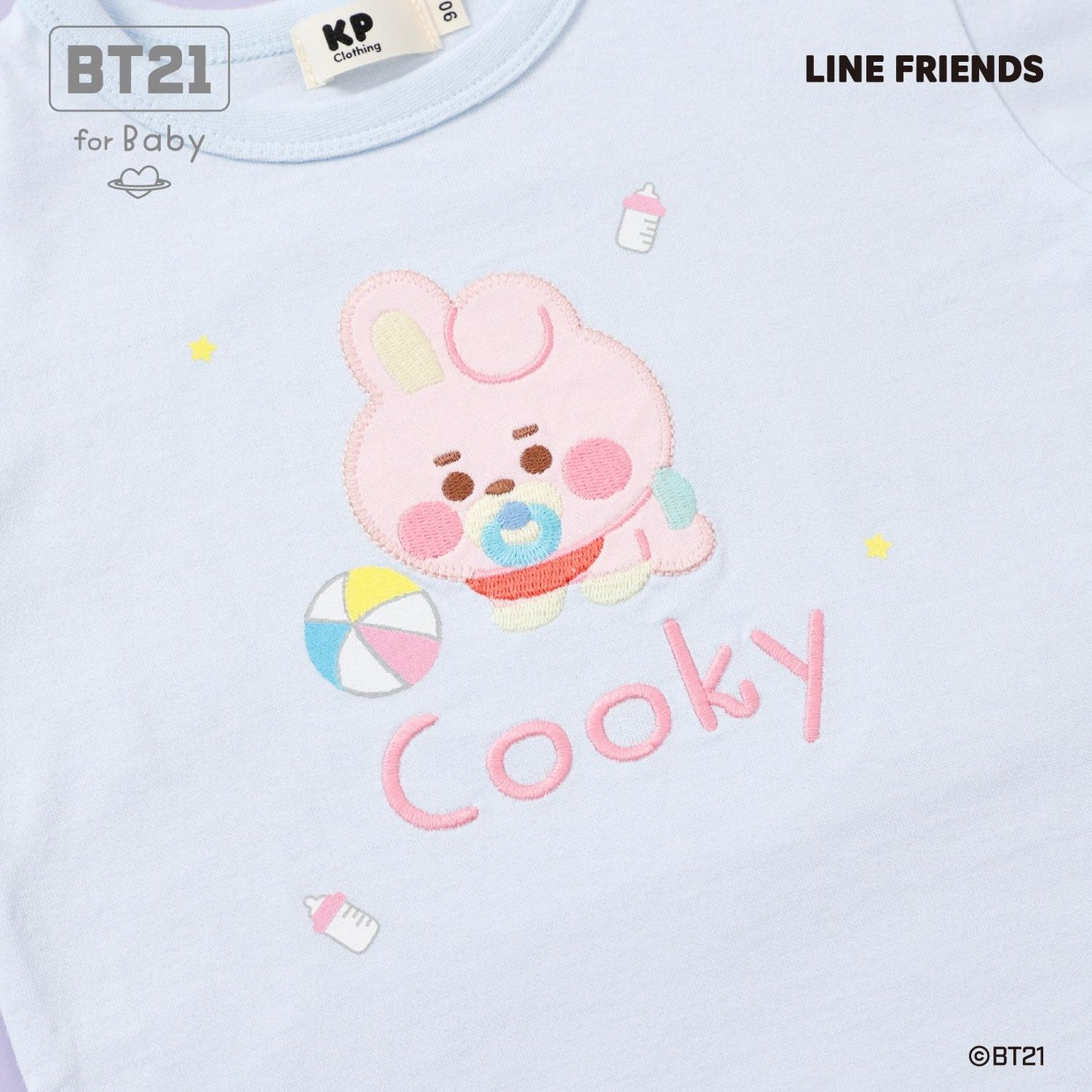 【《BT21》】刺繡短袖T恤