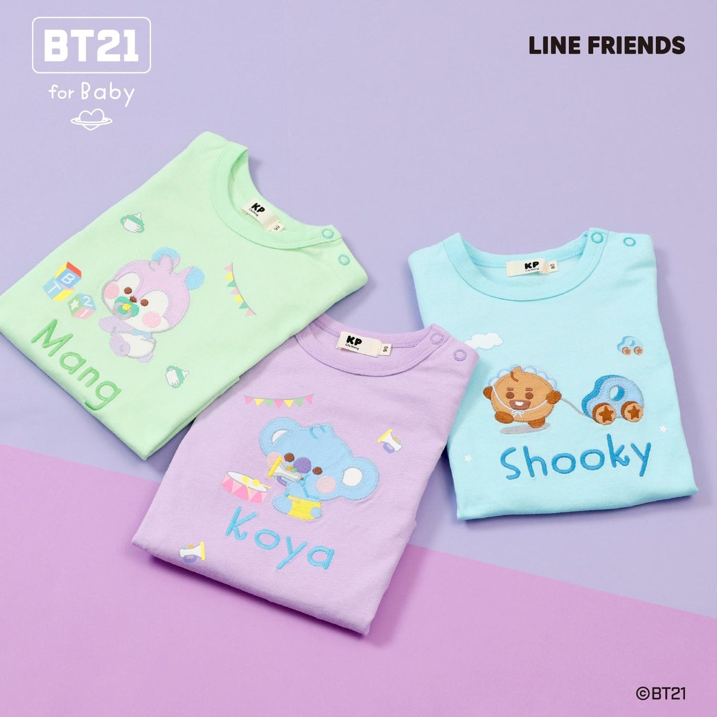 【《BT21》】刺繡短袖T恤