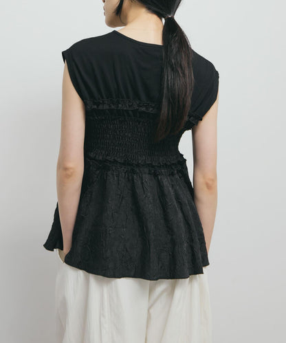 荷葉邊拼接針織衫