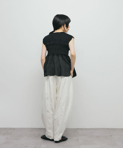 荷葉邊拼接針織衫