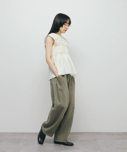 荷葉邊拼接針織衫