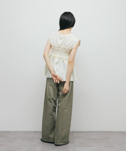 荷葉邊拼接針織衫