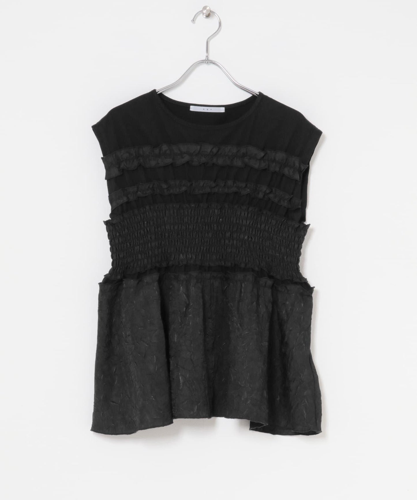 荷葉邊拼接針織衫