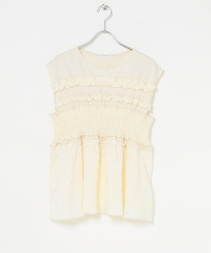 荷葉邊拼接針織衫