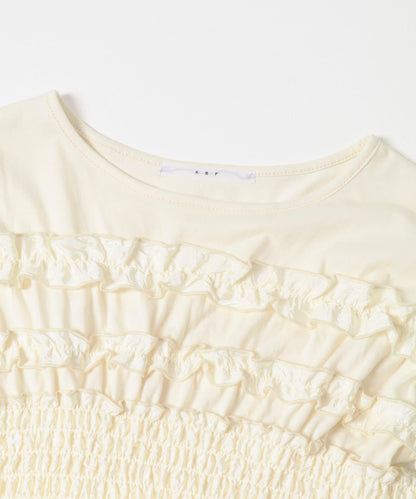 荷葉邊拼接針織衫