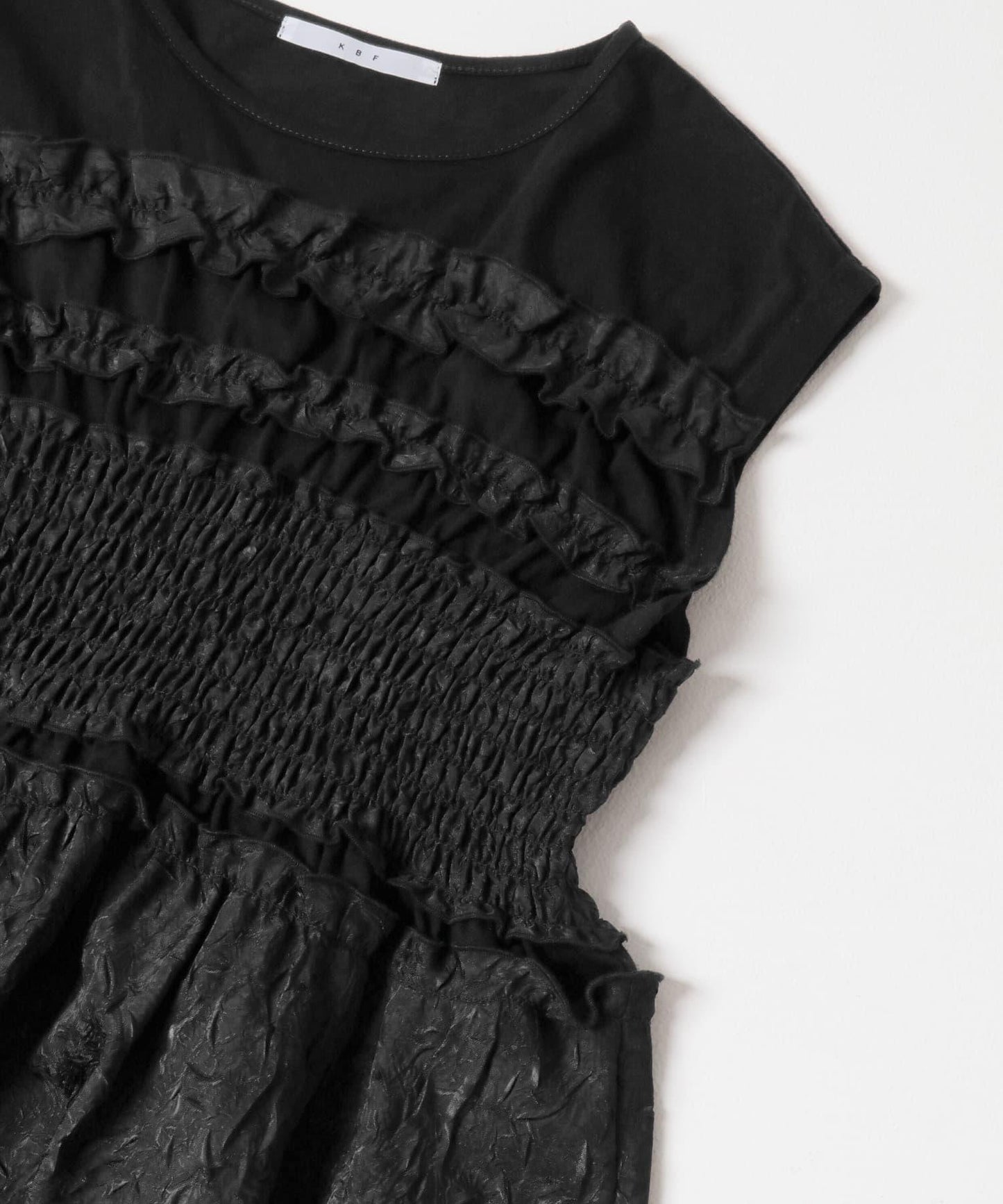 荷葉邊拼接針織衫