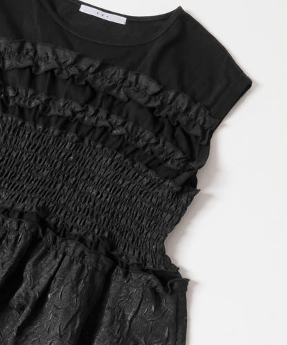 荷葉邊拼接針織衫