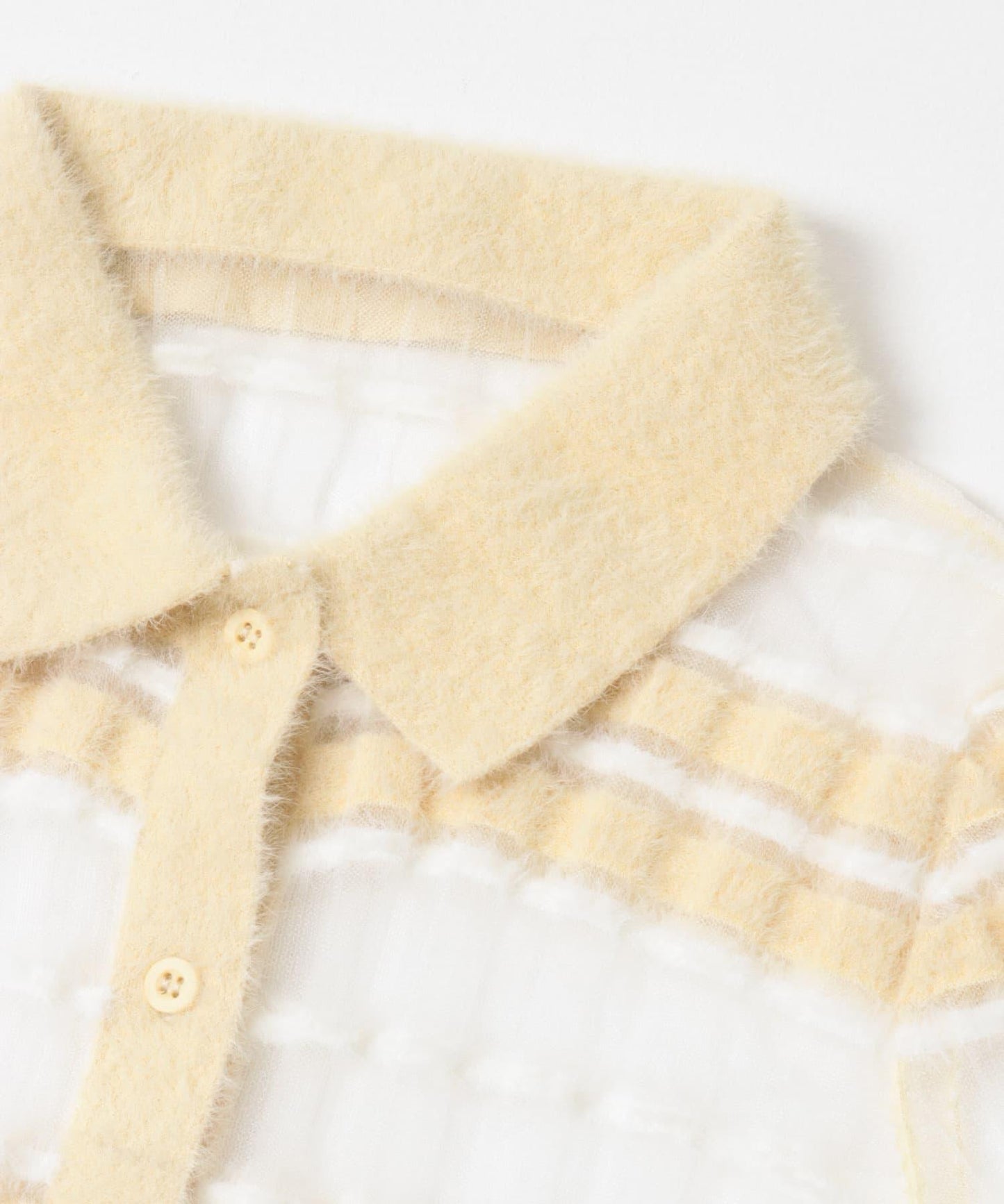 透視條紋羽毛針織衫