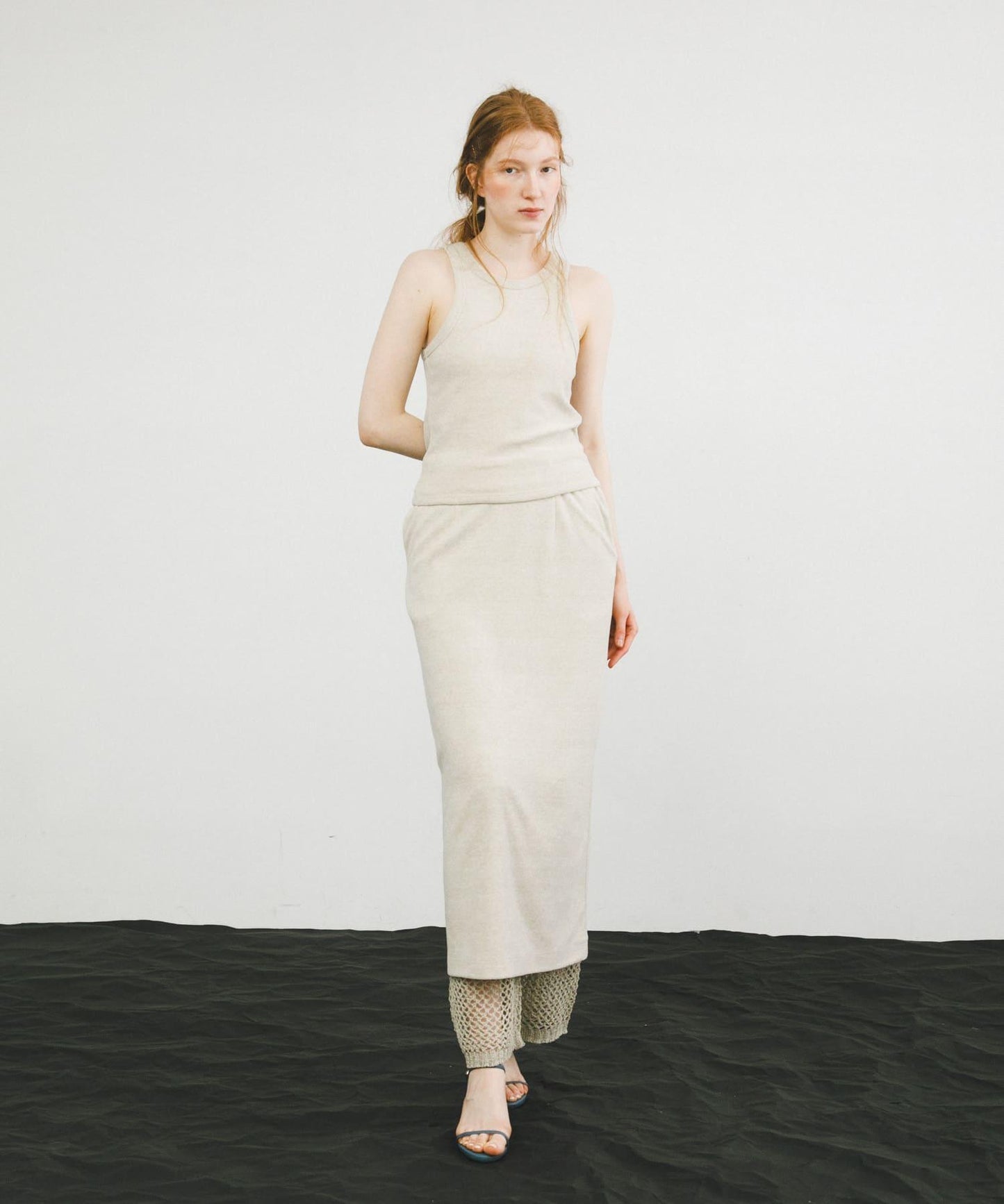 薄紗網眼針織長褲