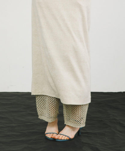 薄紗網眼針織長褲