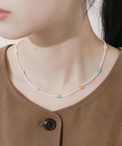 不鏽鋼花朵造型珠子項鍊