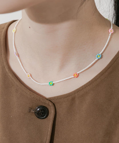 不鏽鋼花朵造型珠子項鍊