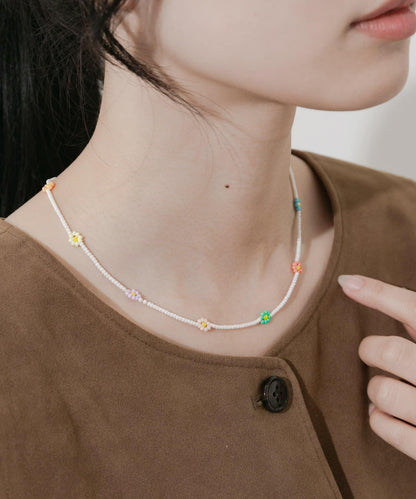 不鏽鋼花朵造型珠子項鍊