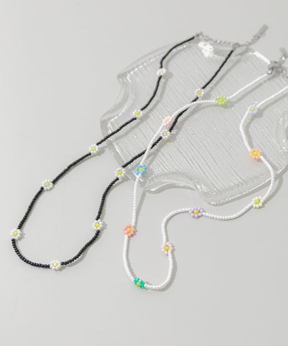 不鏽鋼花朵造型珠子項鍊