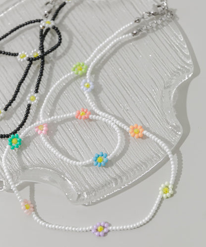 不鏽鋼花朵造型珠子項鍊