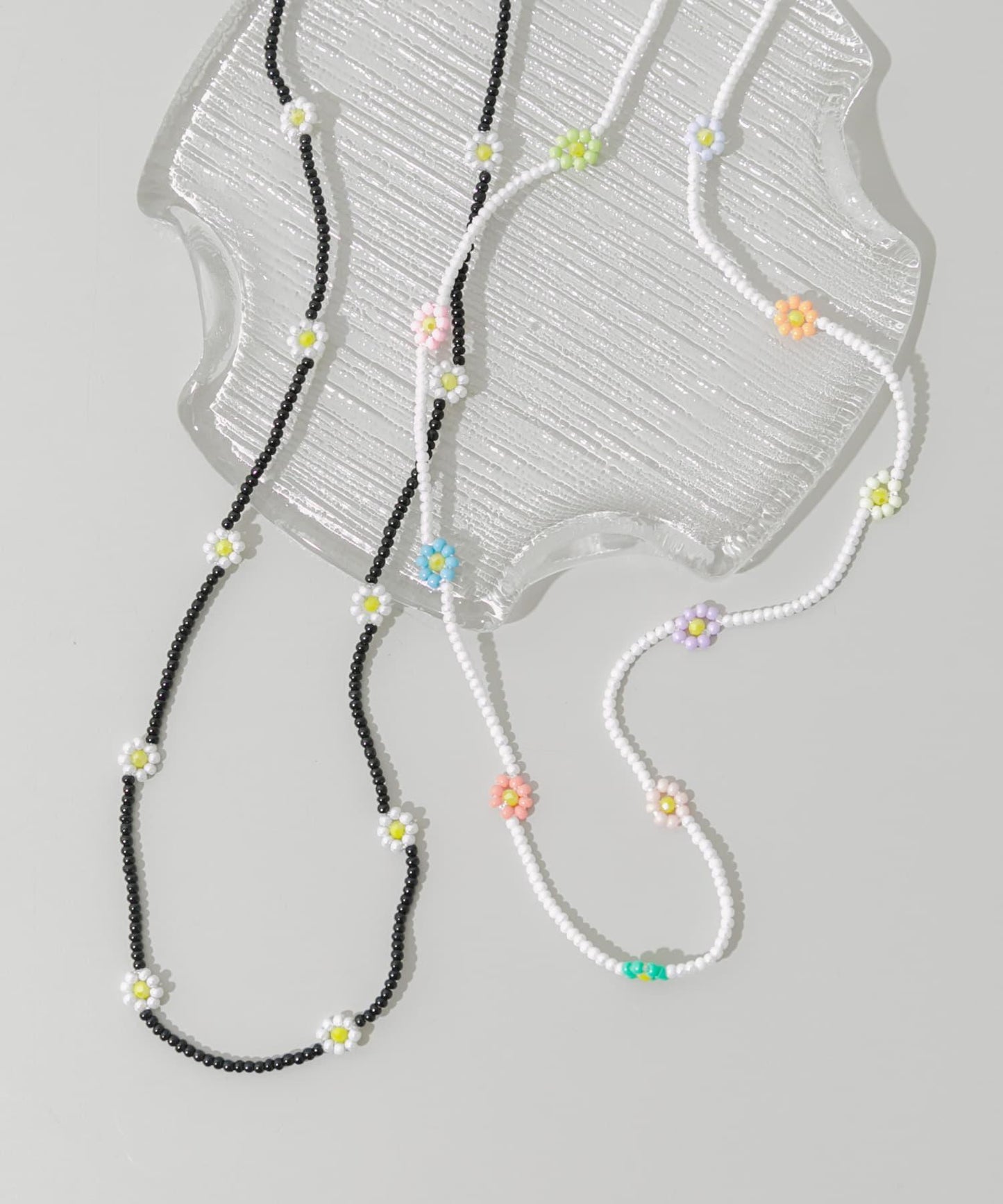 不鏽鋼花朵造型珠子項鍊