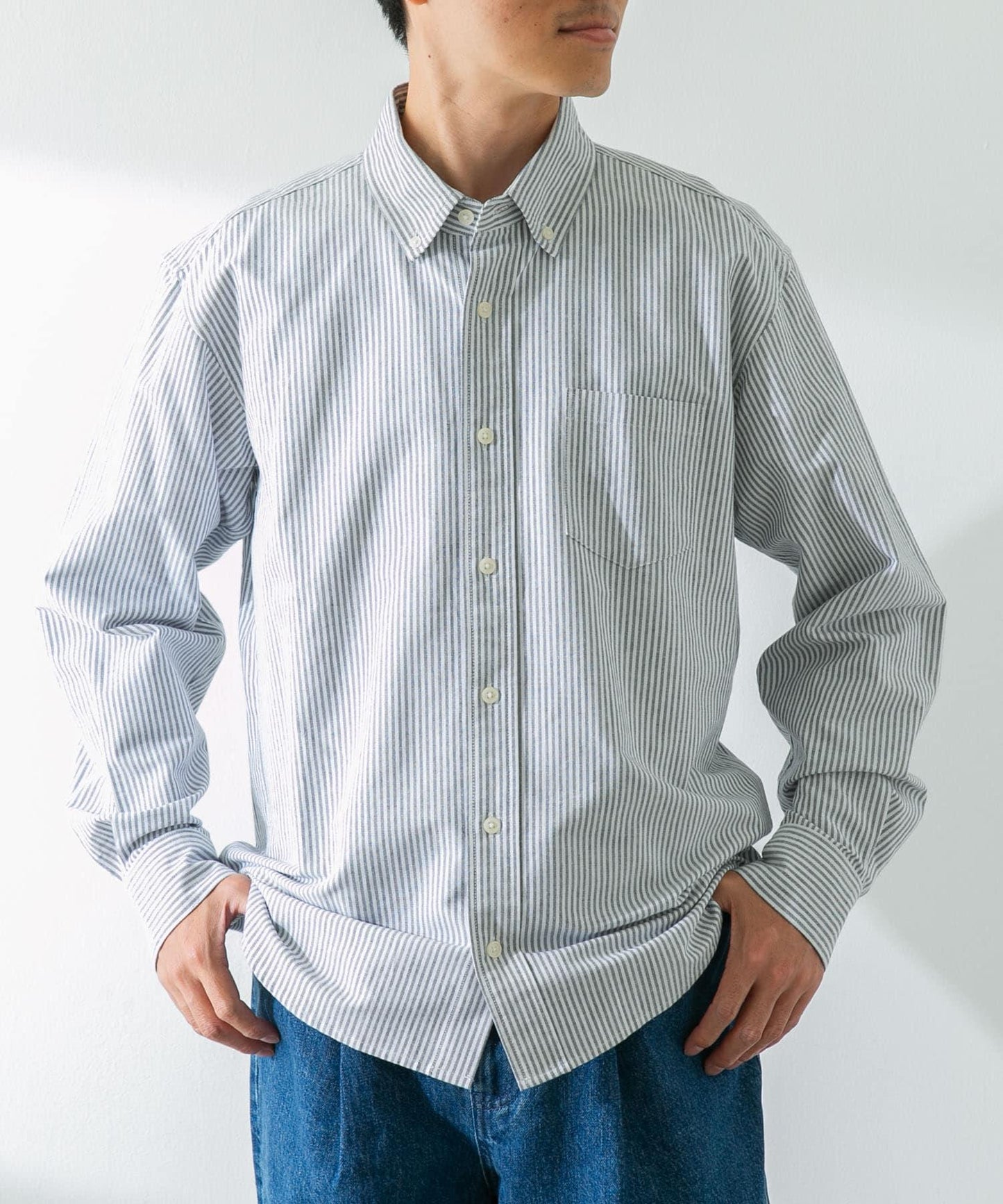 抗菌牛津紡扣領長袖襯衫