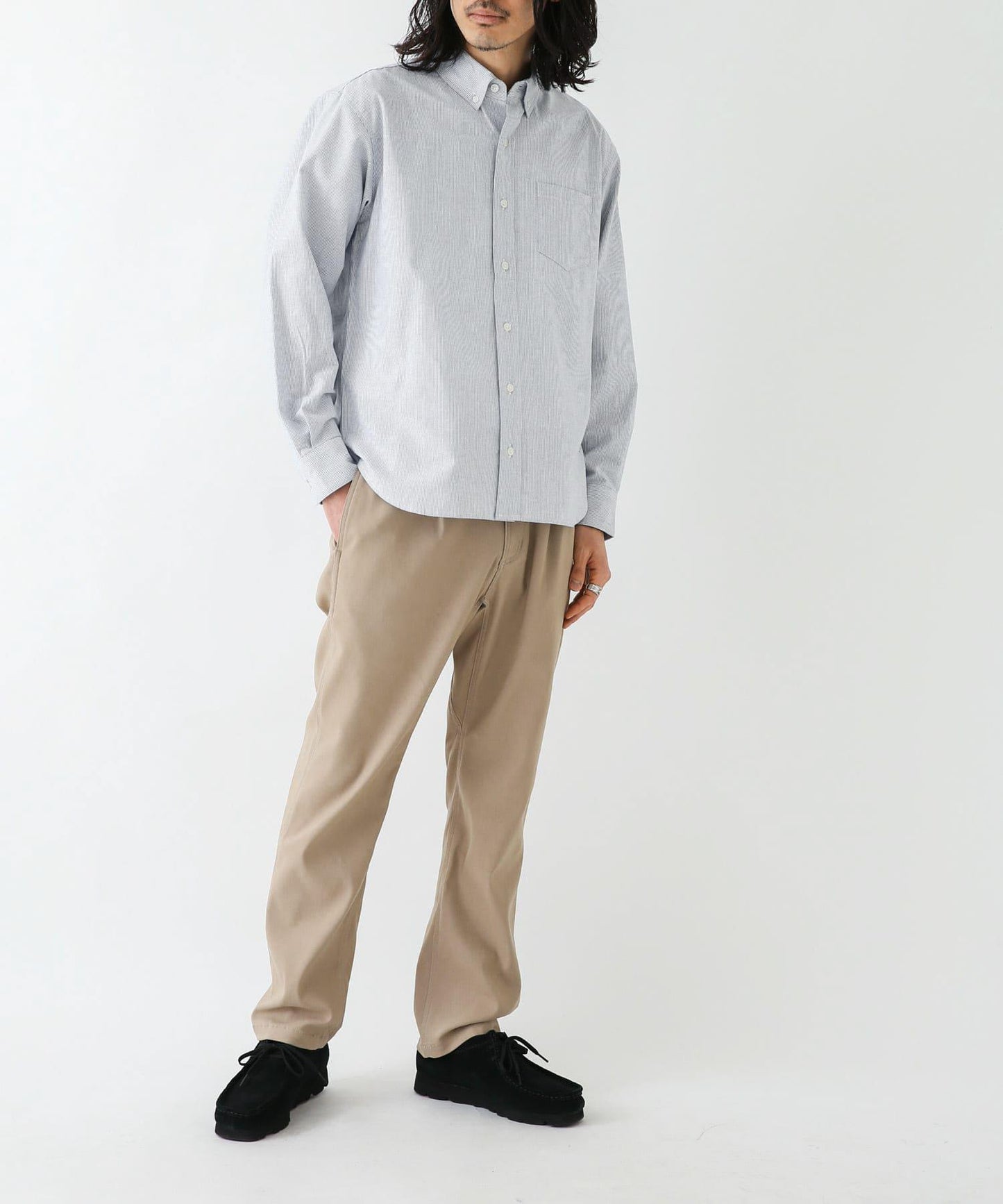 抗菌牛津紡扣領長袖襯衫