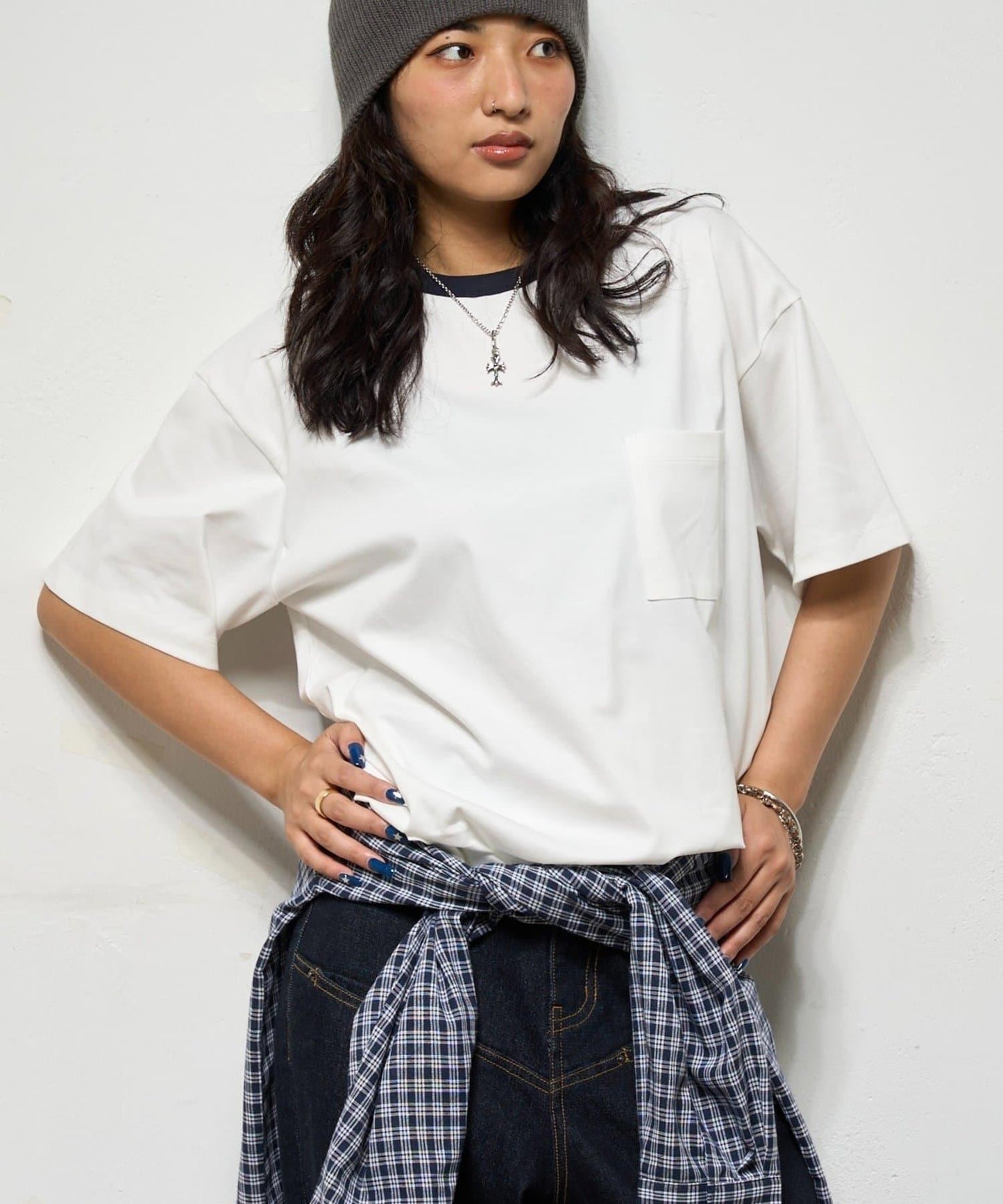 撞色領設計 TEE T恤 2尺碼