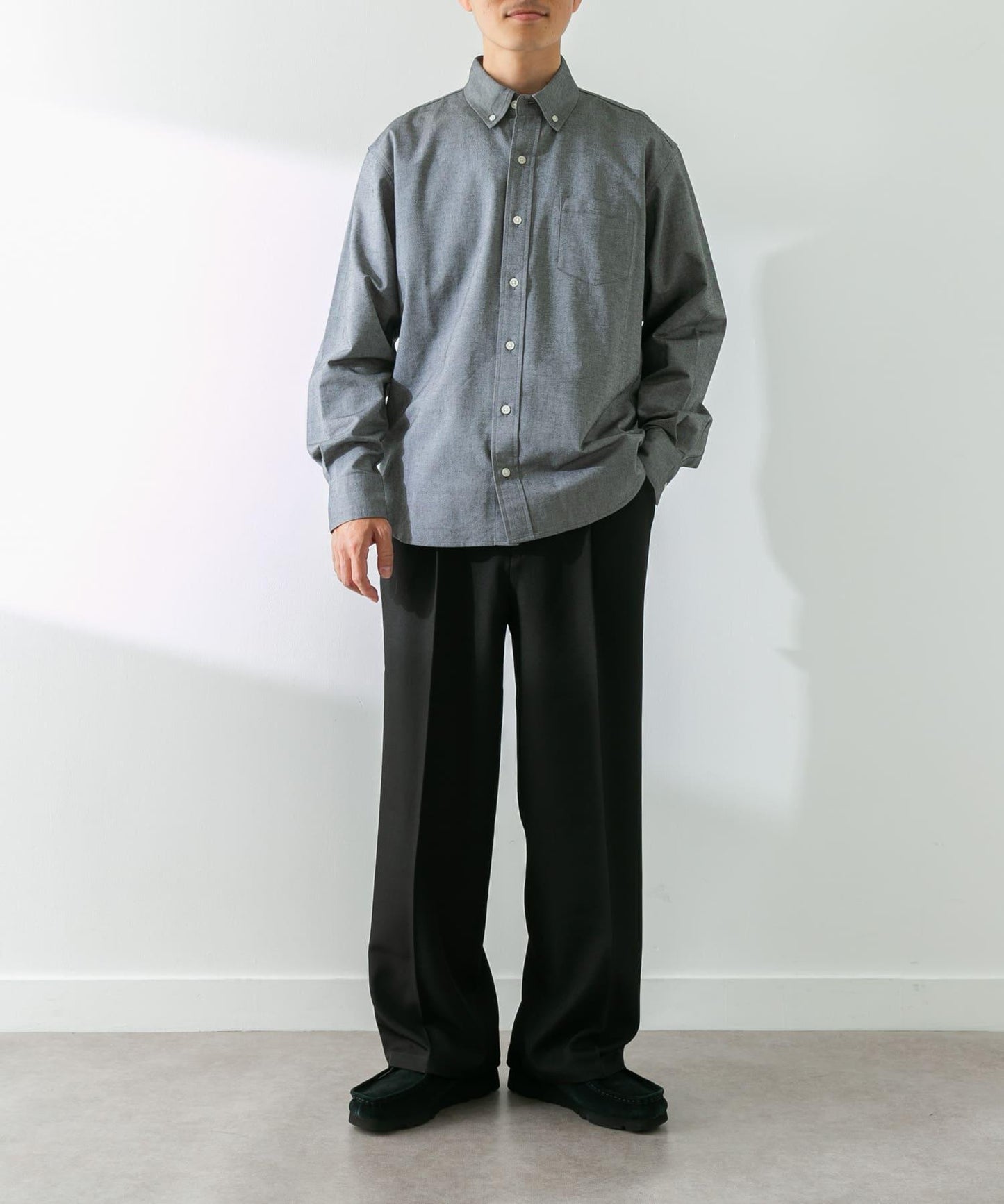 抗菌牛津紡扣領長袖襯衫