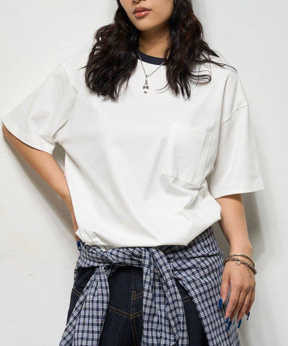 撞色領設計 TEE T恤 2尺碼