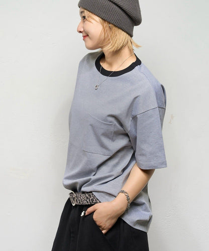 撞色領設計 TEE T恤 2尺碼