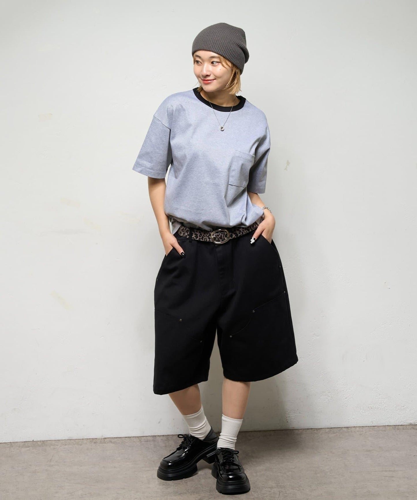 撞色領設計 TEE T恤 2尺碼