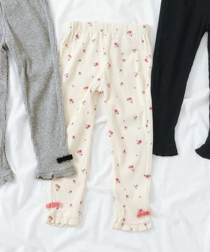 下襬荷葉邊緊身褲/7天風格褲 10分褲