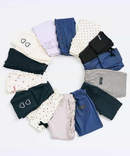 下襬荷葉邊緊身褲/7天風格褲 10分褲