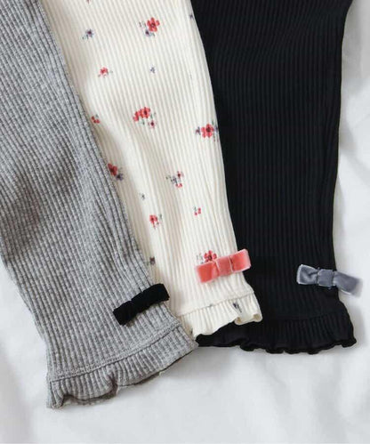 下襬荷葉邊緊身褲/7天風格褲 10分褲