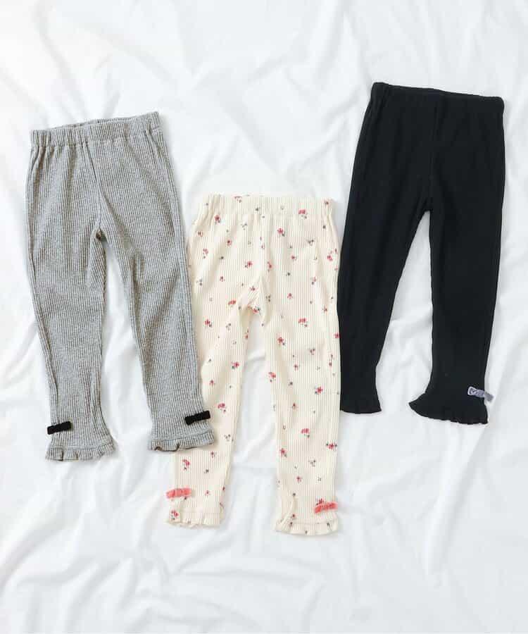 下襬荷葉邊緊身褲/7天風格褲 10分褲