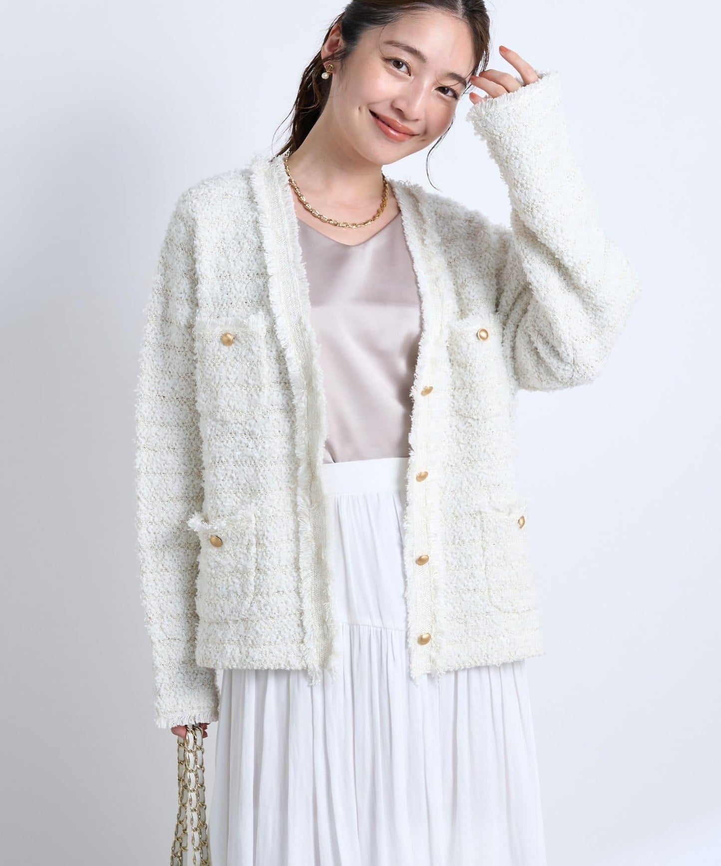 時尚精緻羊毛編織夾克開衫