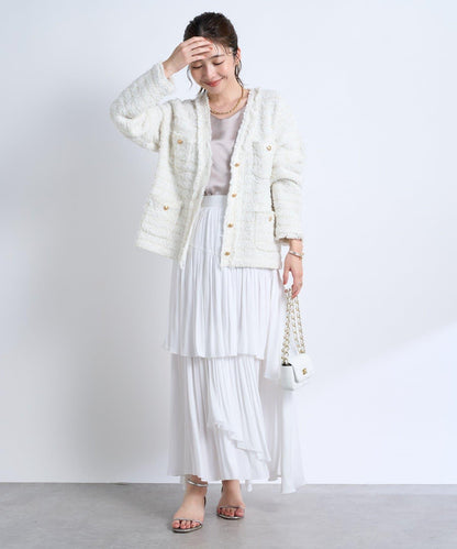 時尚精緻羊毛編織夾克開衫