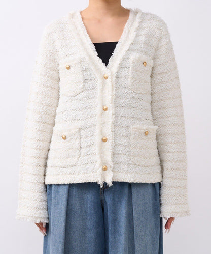 時尚精緻羊毛編織夾克開衫