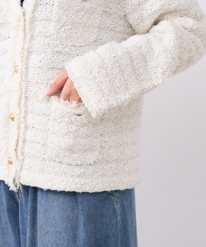 時尚精緻羊毛編織夾克開衫