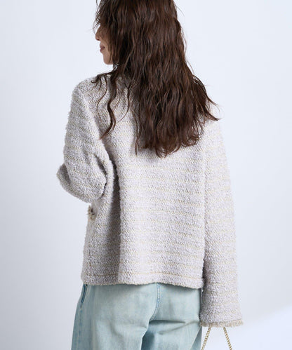 時尚精緻羊毛編織夾克開衫