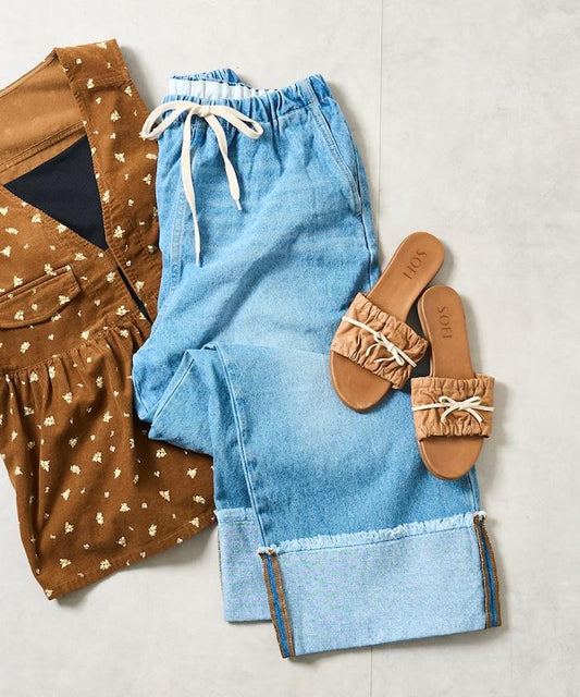 洗水處理 卷邊 休閒牛仔褲