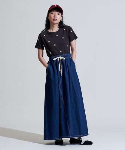 迷你雛菊刺繡T恤/肋T恤