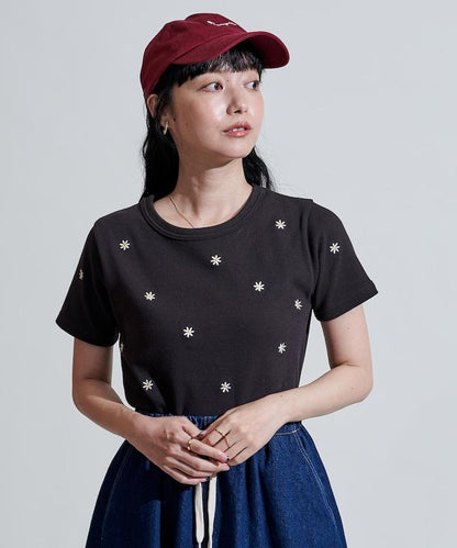 迷你雛菊刺繡T恤/肋T恤