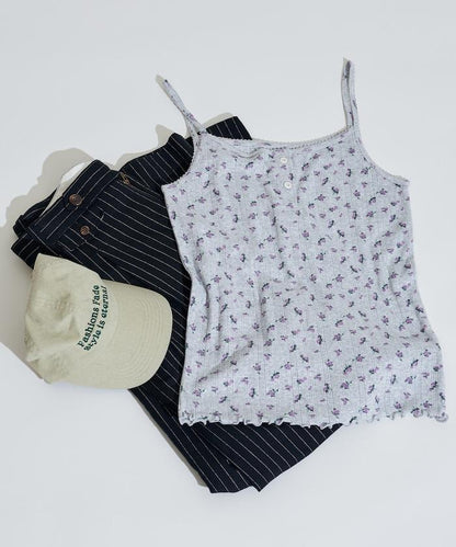 花紋 針孔提花 圓領 女士背心