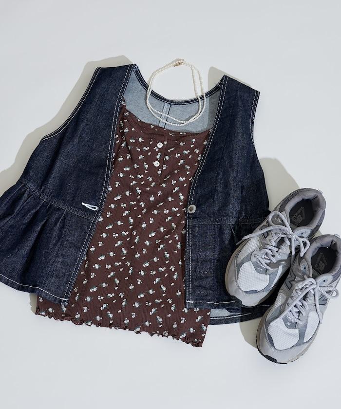 花紋 針孔提花 圓領 女士背心