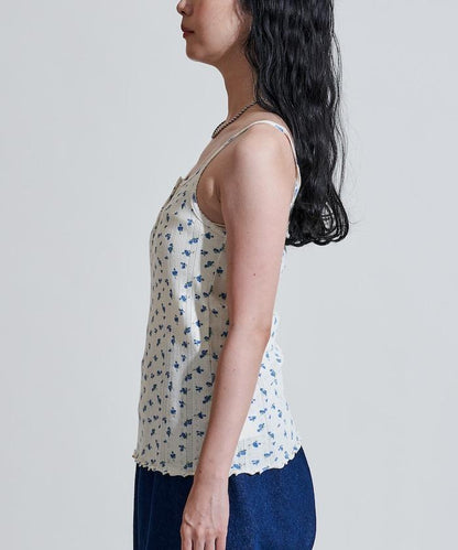 花紋 針孔提花 圓領 女士背心