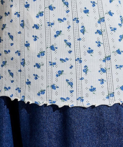 花紋 針孔提花 圓領 女士背心