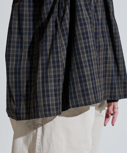 軍裝風格格紋拼接T恤