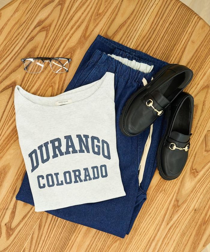 2WAY 平滑logo七分袖T恤/露肩T恤