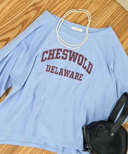 2WAY 平滑logo七分袖T恤/露肩T恤