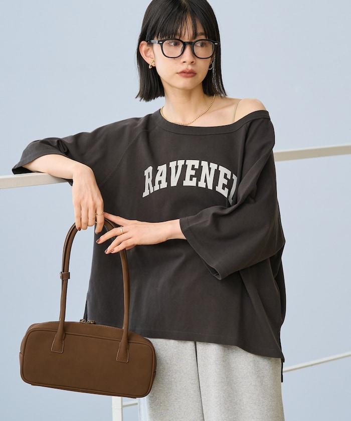 2WAY 平滑logo七分袖T恤/露肩T恤