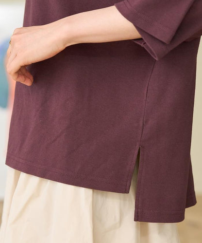 2WAY 平滑logo七分袖T恤/露肩T恤