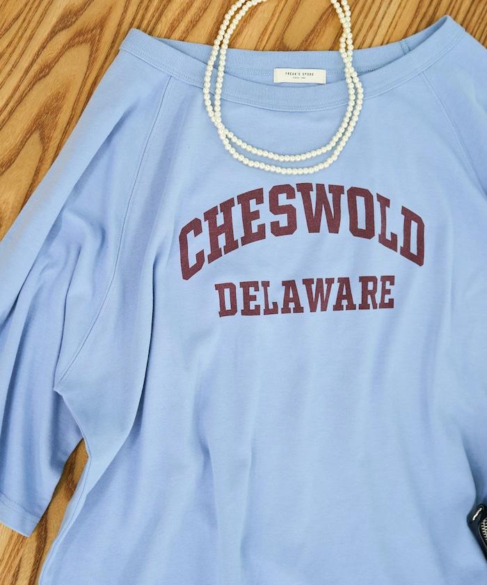 2WAY 平滑logo七分袖T恤/露肩T恤